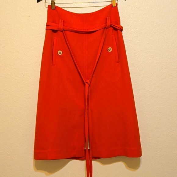 Leifsdottir for Anthropologie Orange A-Line Midi Skirt size 2 - Picture 1 of 12